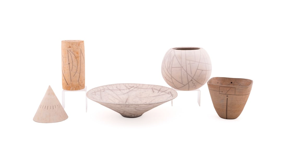 SARA CARONE, FIVE STUDIO POTTERY VESSELS (1 of 13)