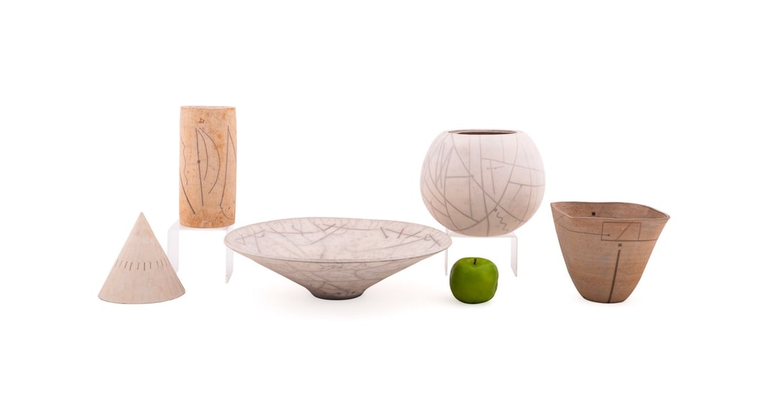 SARA CARONE, FIVE STUDIO POTTERY VESSELS - 2