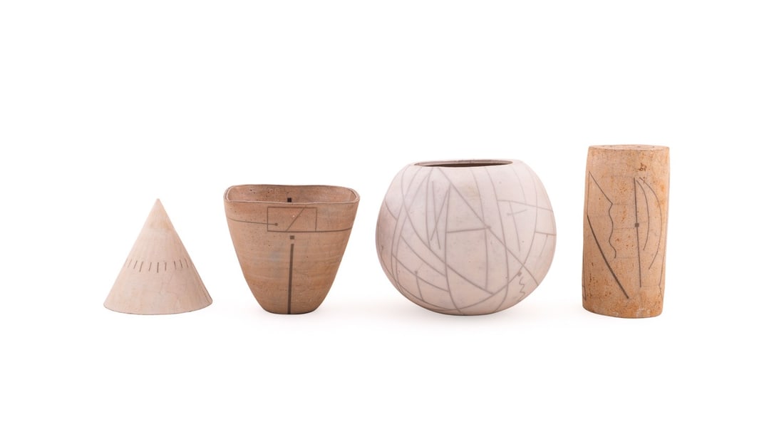 SARA CARONE, FIVE STUDIO POTTERY VESSELS - 3