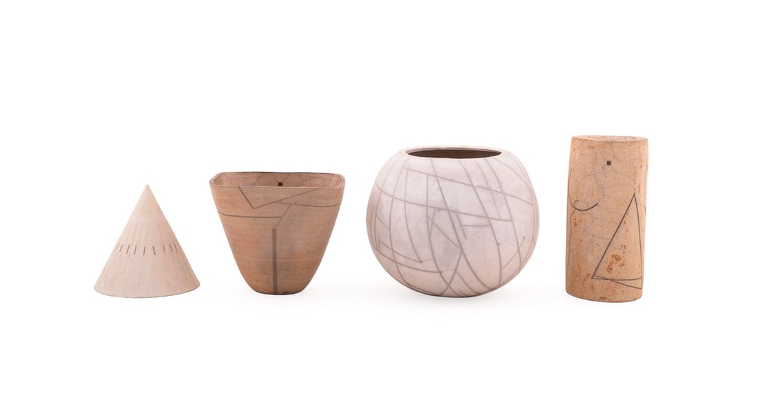 SARA CARONE, FIVE STUDIO POTTERY VESSELS - 4