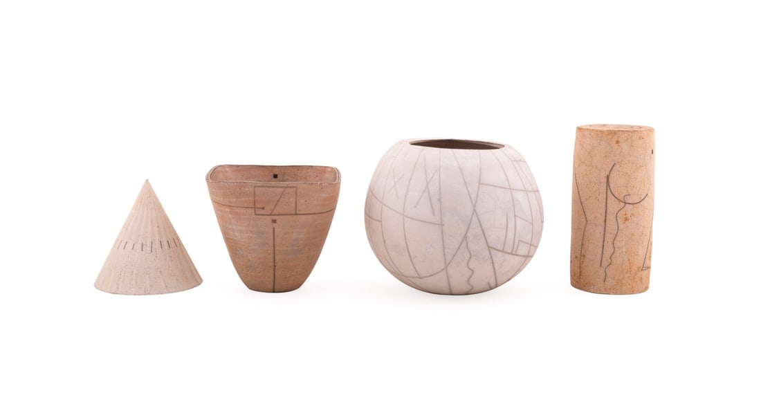 SARA CARONE, FIVE STUDIO POTTERY VESSELS - 5