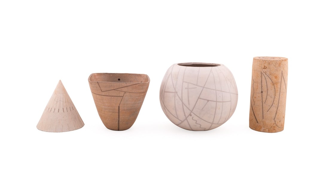 SARA CARONE, FIVE STUDIO POTTERY VESSELS - 6