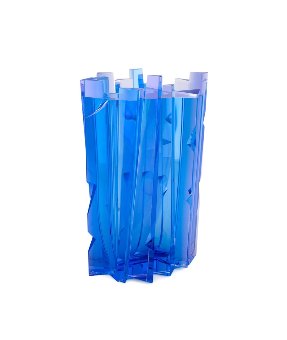 RENE ROUBICEK FOR MOSER BLUE GEOMETRIC VASE (1 of 7)