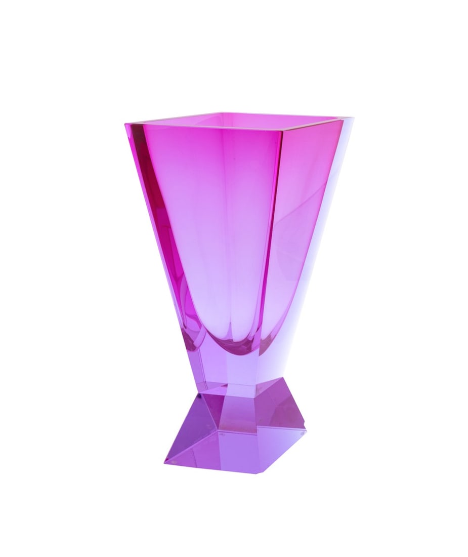 SUHAJEK FOR MOSER 'BARIEL' PINK CRYSTAL VASE (1 of 7)