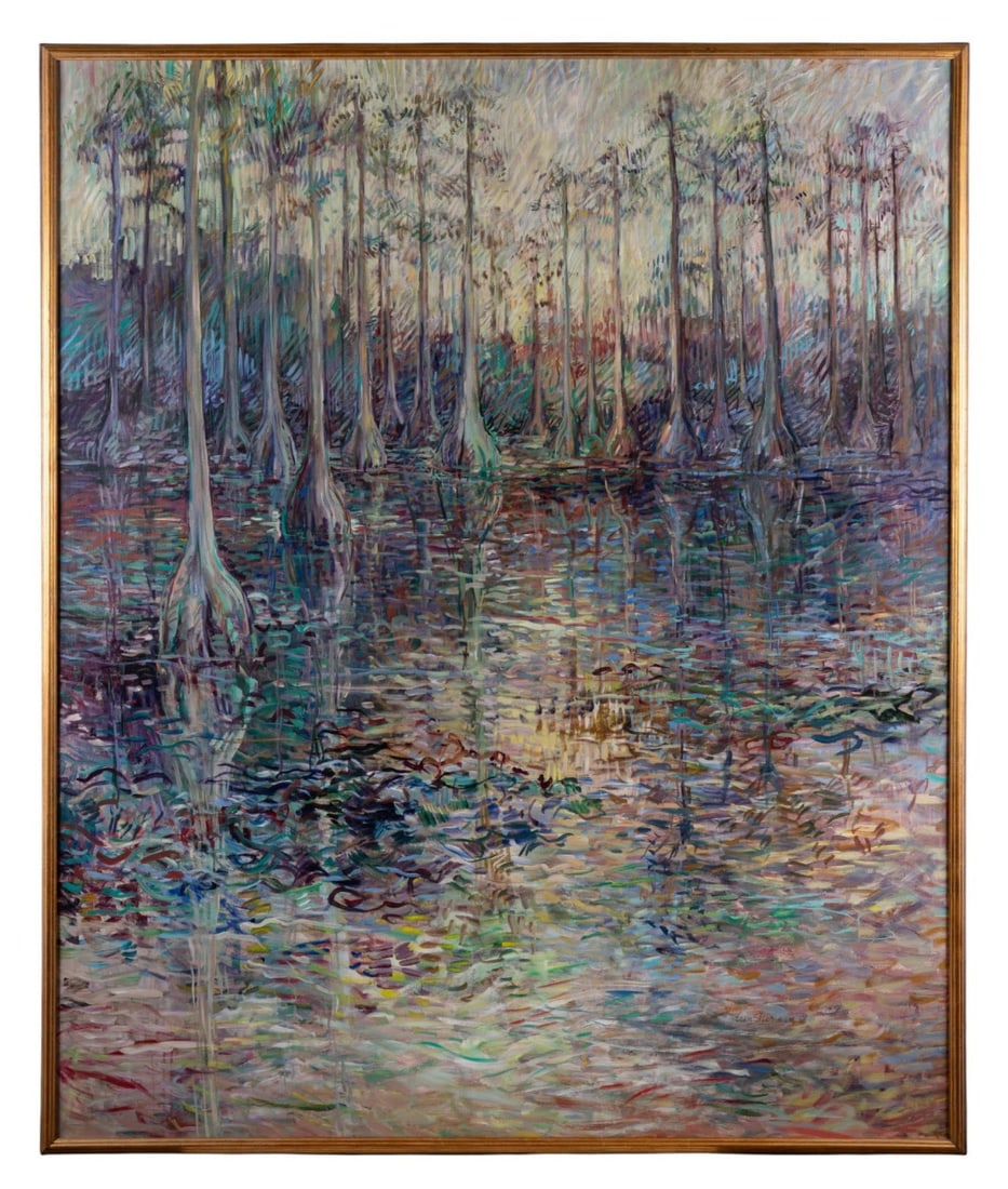 ERIN SHERMAN 'SWAMP GOLD' IMPRESSIONIST STYLE OIL (1 of 9)