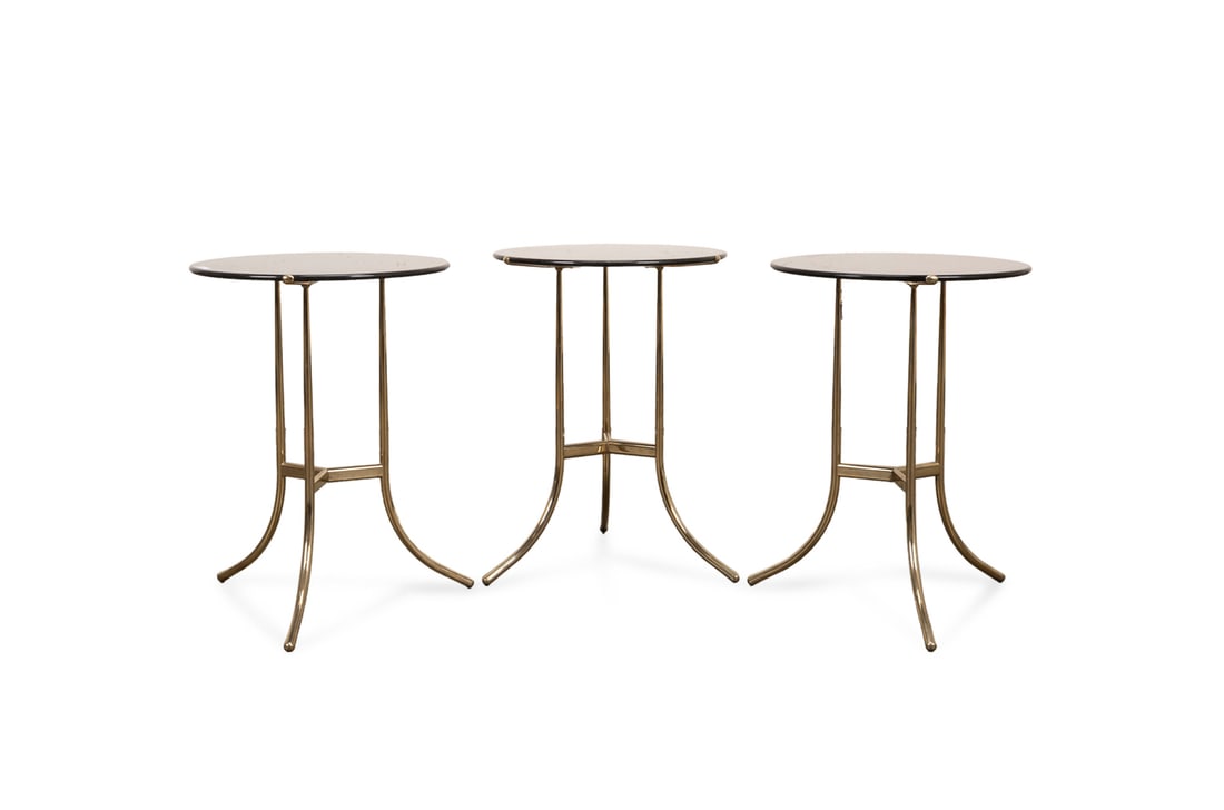 CEDRIC HARTMAN, 3 MARBLE TOP OCCASIONAL TABLES (1 of 6)