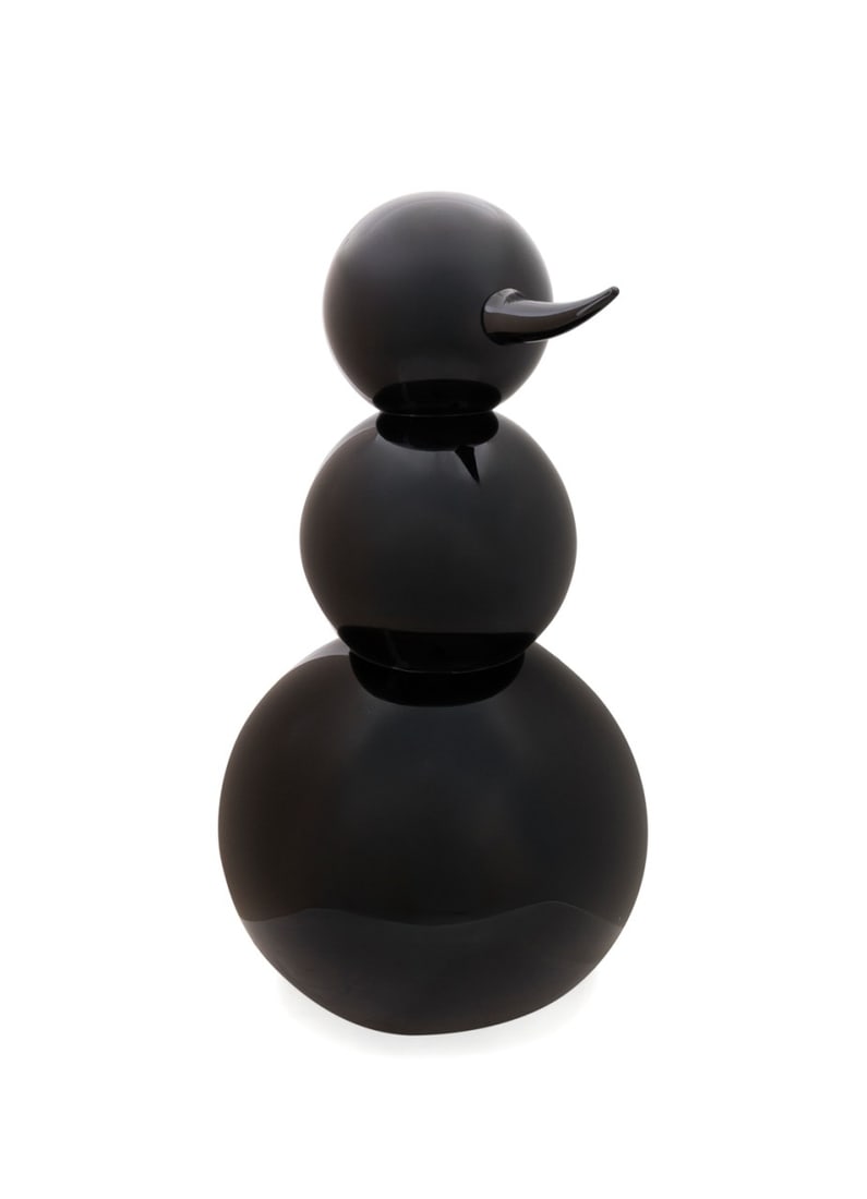 NANCY CALLAN 'EBONY SNOWMAN' GLASS SCULPTURE 2012 (1 of 7)