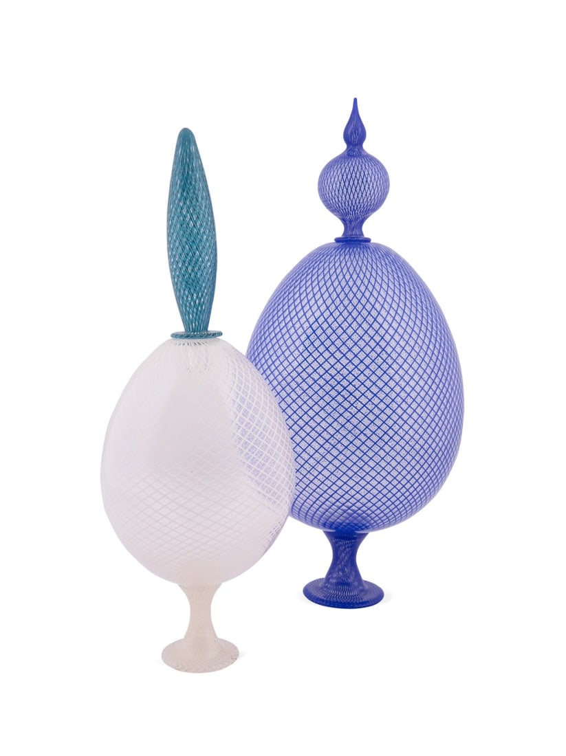 JASON CHRISTIAN, TWO RETICELLO GLASS VESSELS (1 of 6)