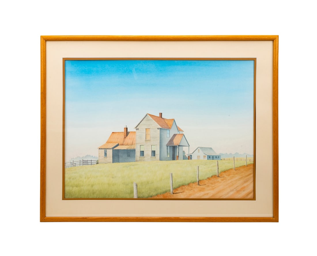 PAULA NEWMAN, FARMHOUSE, 1984, WATERCOLOR (1 of 5)