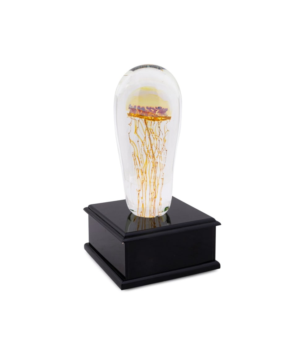 SATAVA ART GLASS STUDIO, 'MOON JELLYFISH' ON BASE (1 of 6)