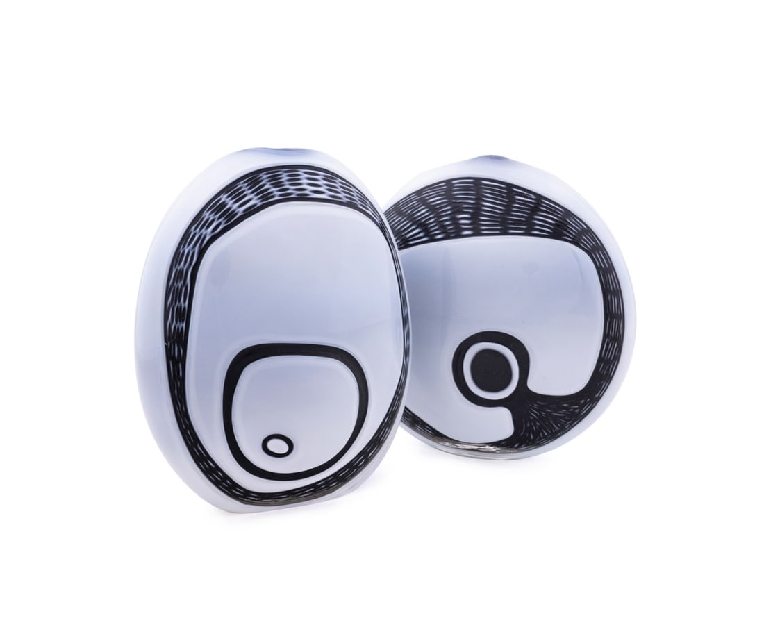 BEN SEWELL, TWO BLACK & WHITE GLASS SCULPTURES (1 of 8)