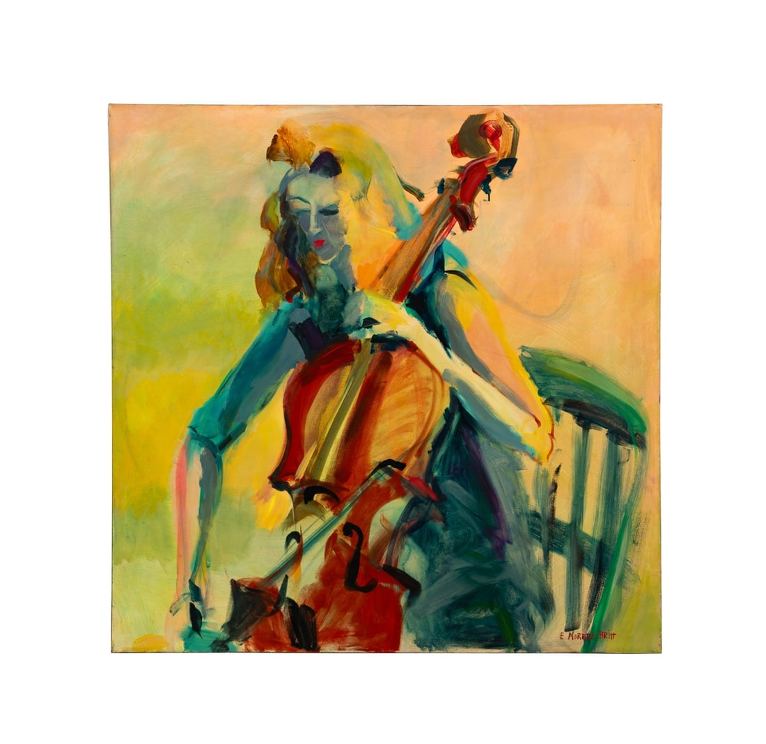 ELIZABETH MORETZ-BRITT, THE CELLIST, OIL ON CANVAS (1 of 6)