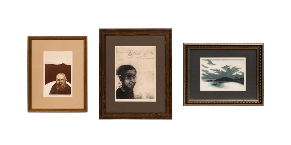 TWO MONOCHROME NUDE SKETCHES, 20TH C.: American School, 20th century. Untitled - Monochrome Nude Sketches, charcoal and pastel on wove paper, illegibly signed to LR. Framed. Approximate dimensions: sight h. 21.125", w. 20.875"; frame h. 36