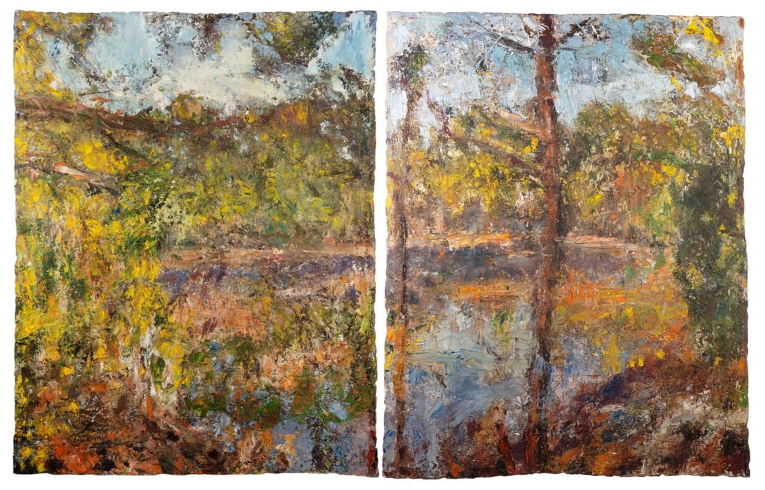 ERIC LAWING, 'ISLAND' DIPTYCH, OIL ON PANEL (1 of 20)