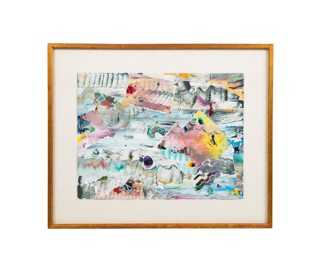 HERBERT CREECY, LINEAR ABSTRACT ACRYLIC PAINTING (1 of 6)