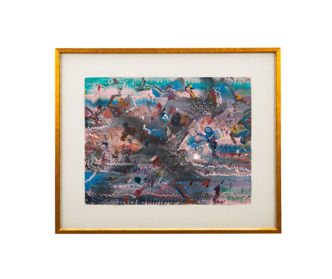 HERB CREECY, ABSTRACT COMPOSITION ACRYLIC ON PAPER (1 of 3)