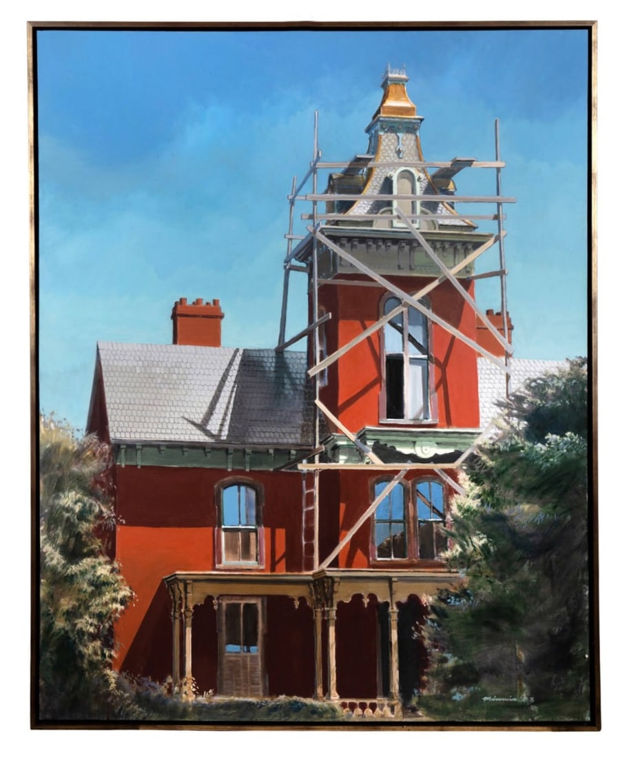 PAUL MINNIS, UNTITLED (RED VICTORIAN HOUSE) (1 of 7)