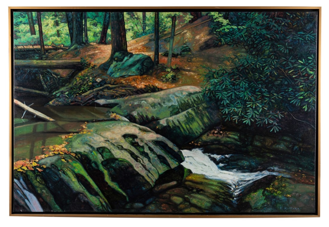 EDWARD KELLOGG, 'MOUNTAIN CREEK WITH POOL', OIL (1 of 12)