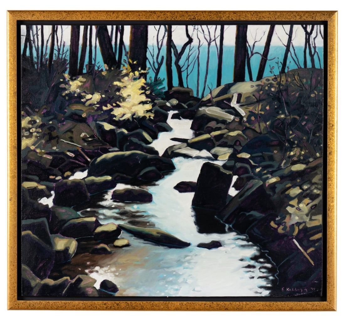 EDWARD KELLOGG, 'MOUNTAIN RUN-OFF', OIL ON CANVAS (1 of 8)