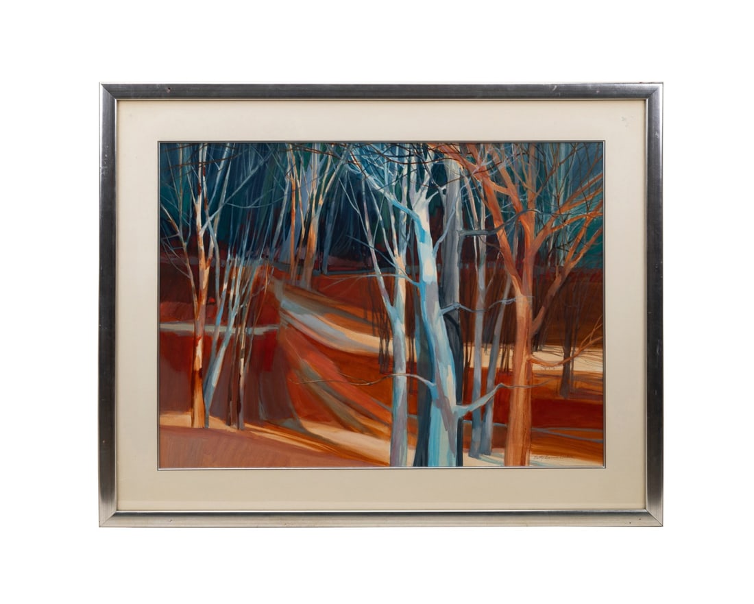 BETTY LOEHLE, FOREST LANDSCAPE, GOUACHE ON PAPER (1 of 5)