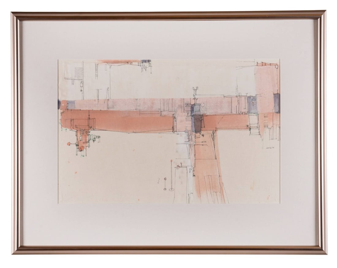 JOE COX, ABSTRACT, 1972, WATERCOLOR (1 of 7)