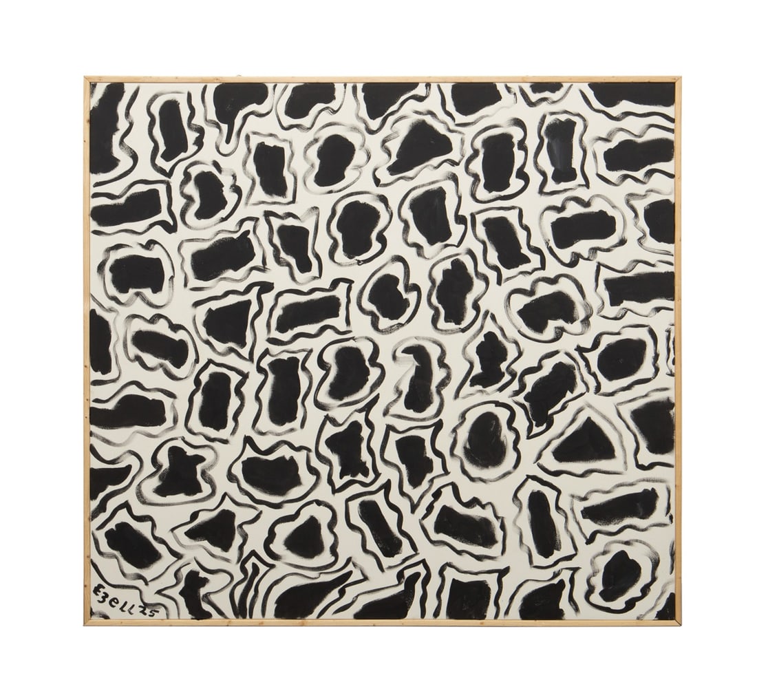 SAM EZELL MODERN B&W GEOMETRIC OIL ON CANVAS, 2025 (1 of 5)