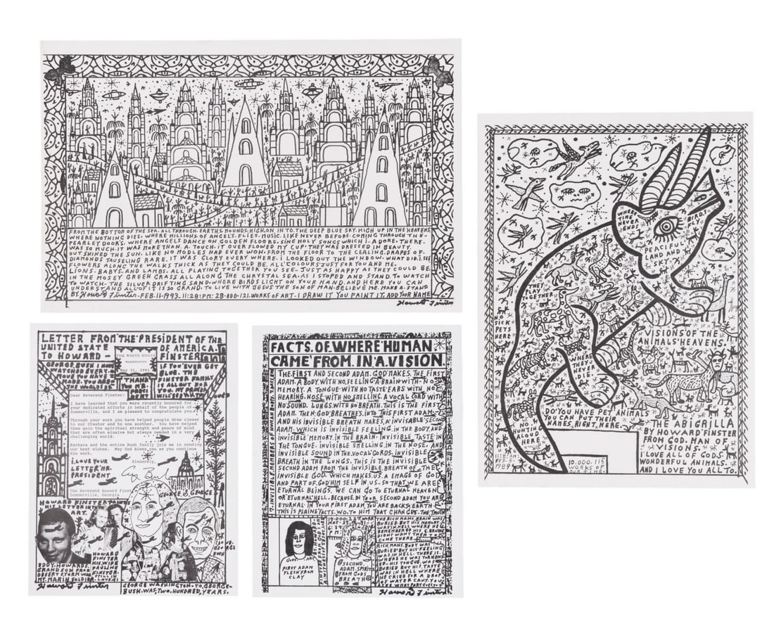 HOWARD FINSTER, GROUP OF FOUR B&W LITHOS (1 of 10)