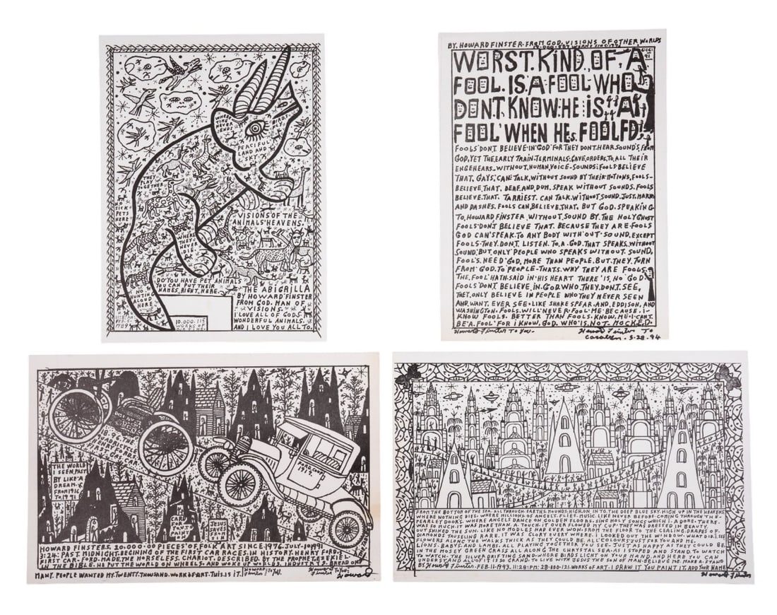 HOWARD FINSTER, GROUP OF FOUR B&W LITHOS (1 of 12)