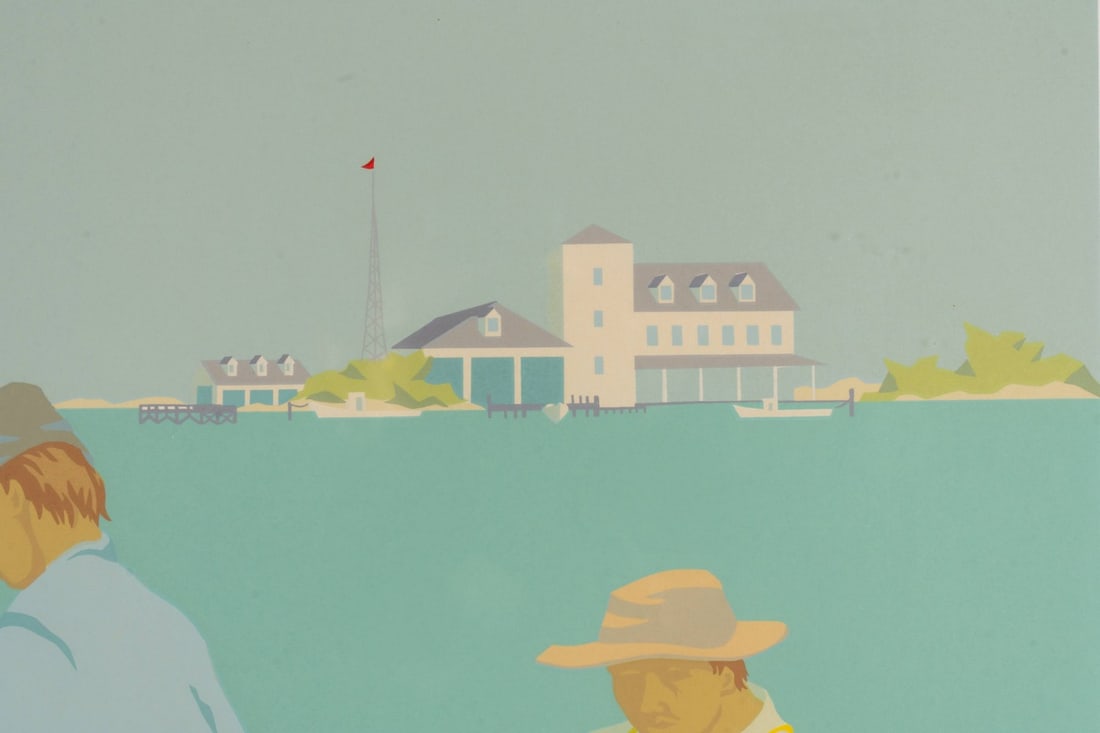 CLAUDE HOWELL, 'LOADING NETS, OCRACOKE', SERIGRAPH - 8