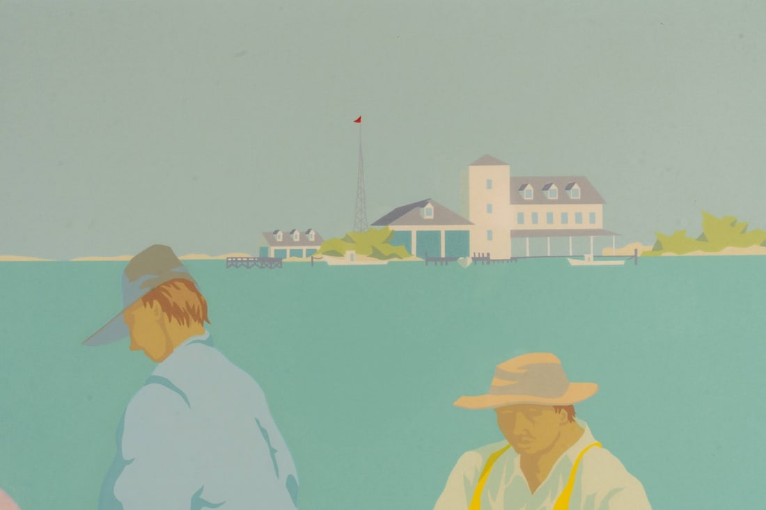 CLAUDE HOWELL, 'LOADING NETS, OCRACOKE', SERIGRAPH - 9
