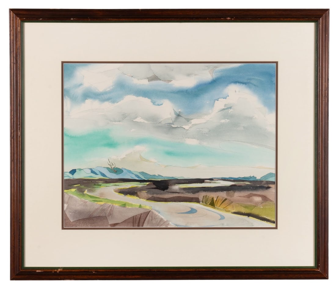 CLAUDE HOWELL, ROCKY LANDSCAPE, WATERCOLOR (1 of 7)
