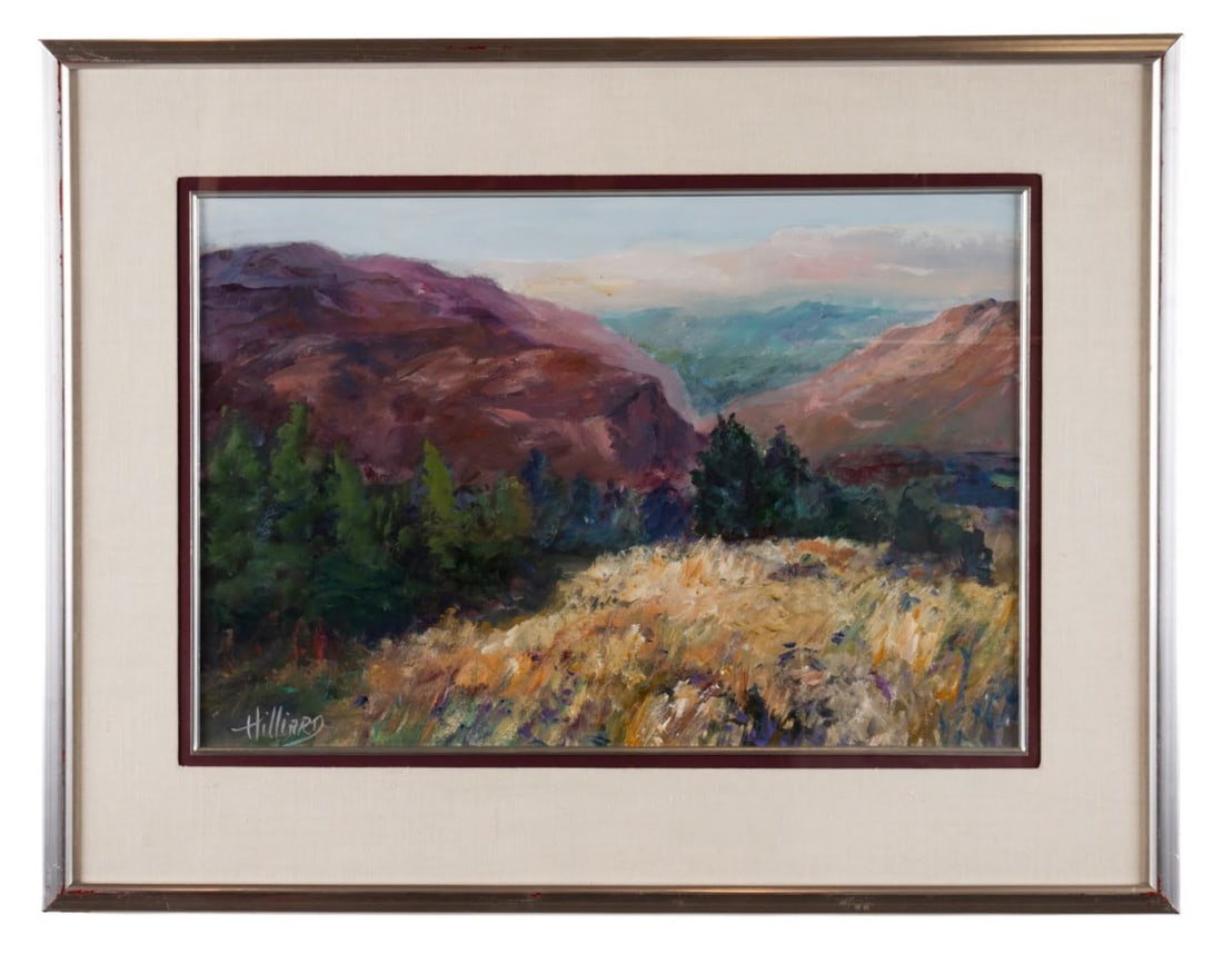 JOAN HILLIARD, MOUNTAIN LANDSCAPE, GOUACHE/PAPER (1 of 7)