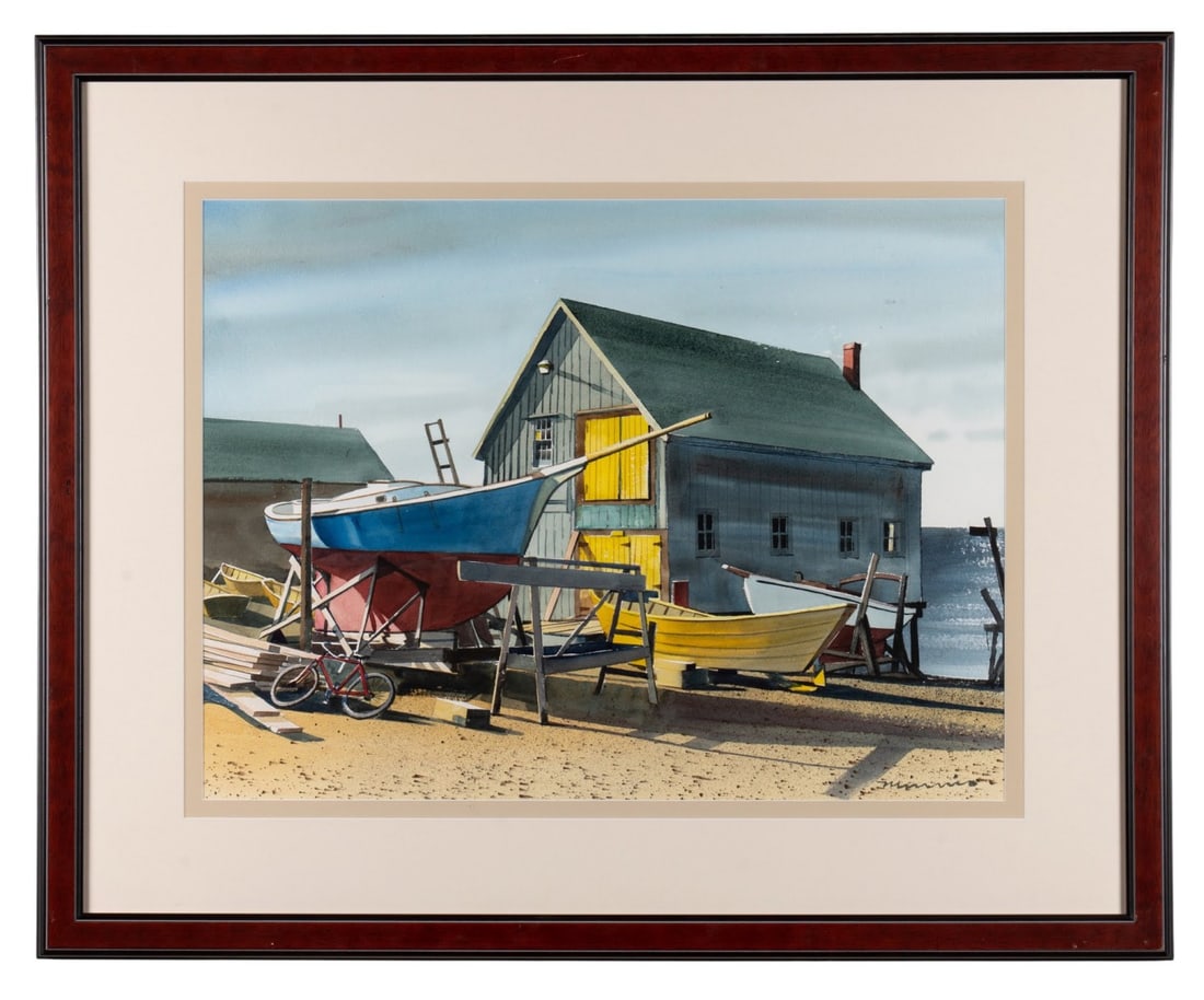 PAUL MINNIS, DOCK HOUSE, GOUACHE ON PAPER (1 of 6)