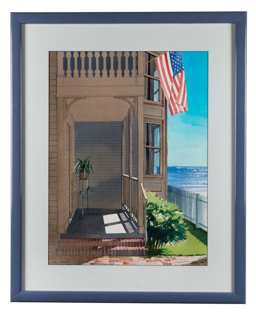 PAUL MINNIS, HOUSE BY THE SEA, 1991, WATERCOLOR (1 of 7)