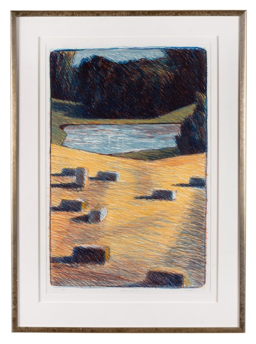 ROBERT MARSH, 'HAYFIELD WITH POND', LITHOGRAPH (1 of 8)