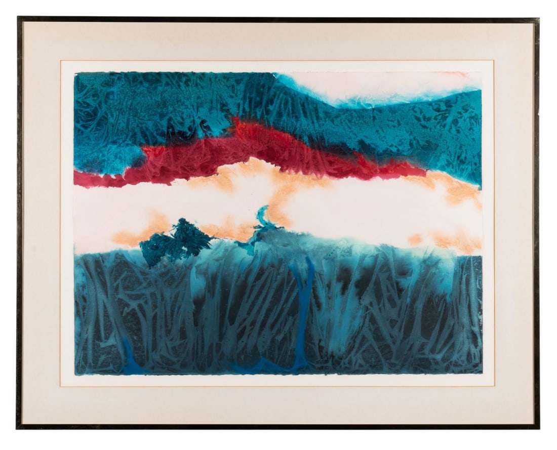 NANCY TUTTLE MAY, 'MAGENTA BURST', 1985 WATERCOLOR (1 of 9)