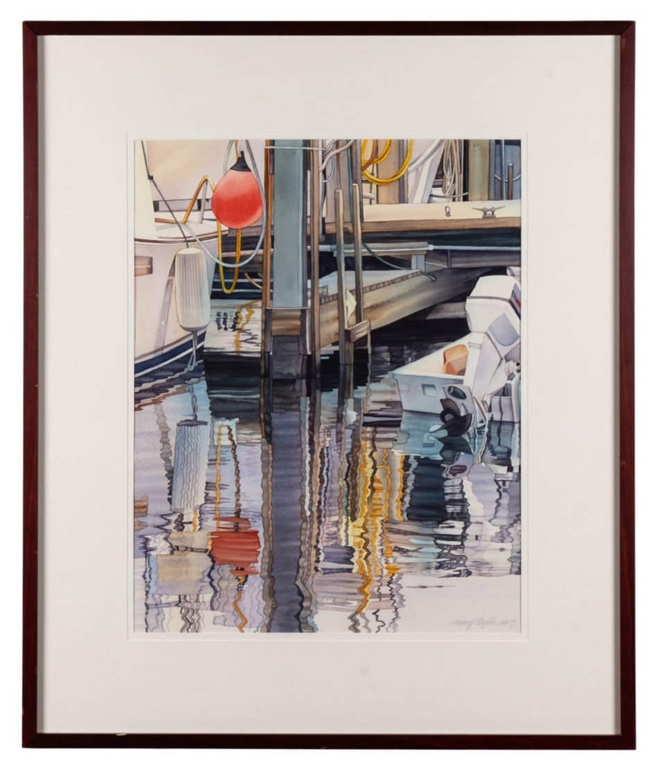 NANCY MEADOWS TAYLOR, DOCKED BOAT, WATERCOLOR (1 of 7)