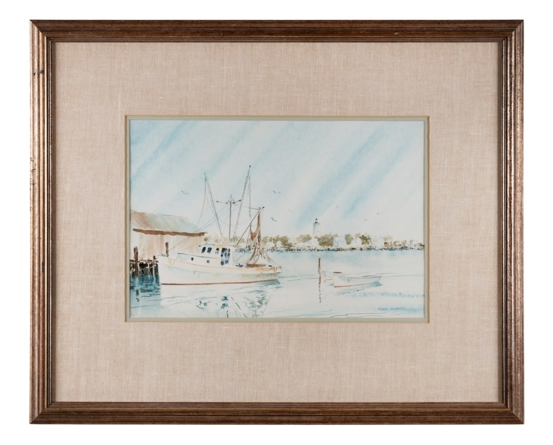 EDWIN VOORHEES, 'SILVER LAKE OCRACOKE', WATERCOLOR (1 of 8)