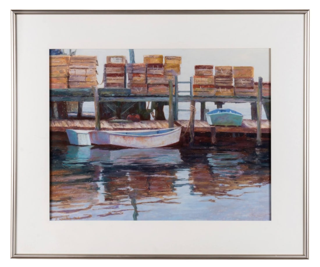 GAYLE STOTT LOWRY, 'DOCKSIDE TRIO', 1991, PASTEL (1 of 7)