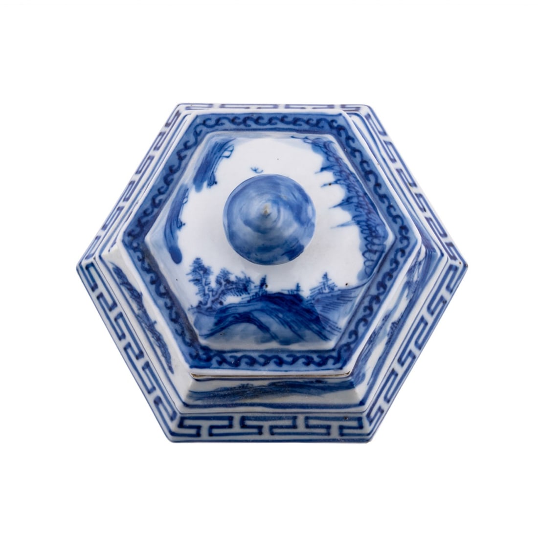 CHINESE 19TH C. HEXAGONAL LIDDED JAR - 6