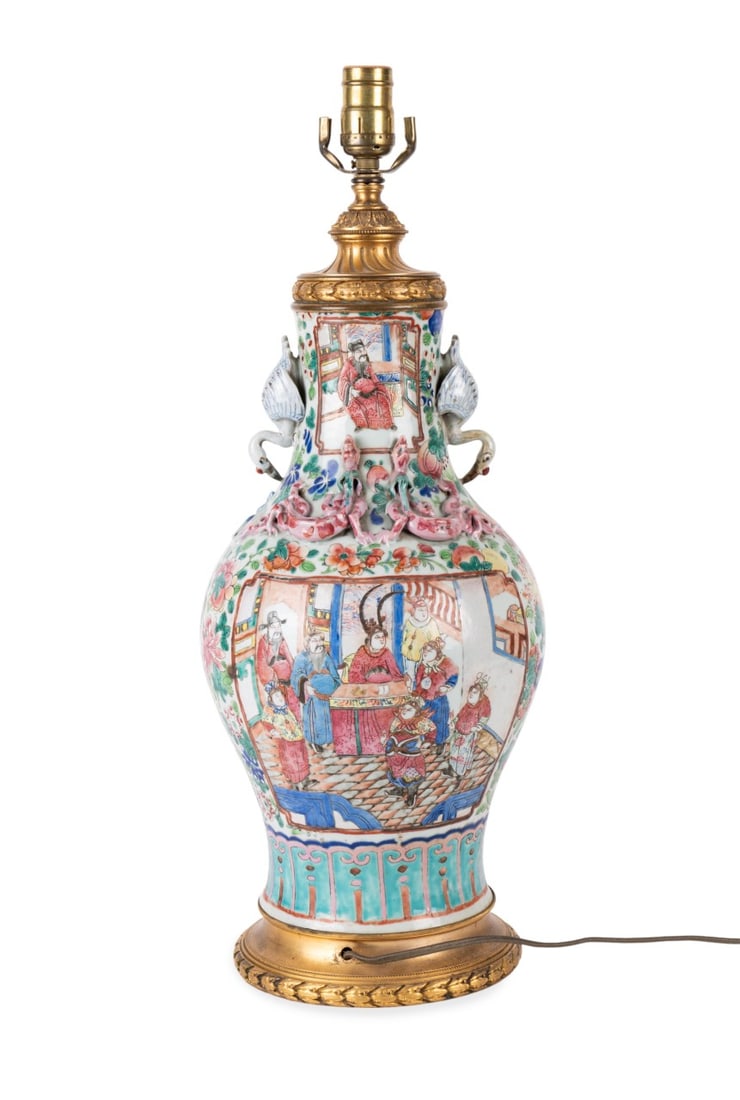 CHINESE ROSE CANTON TABLE LAMP (1 of 10)