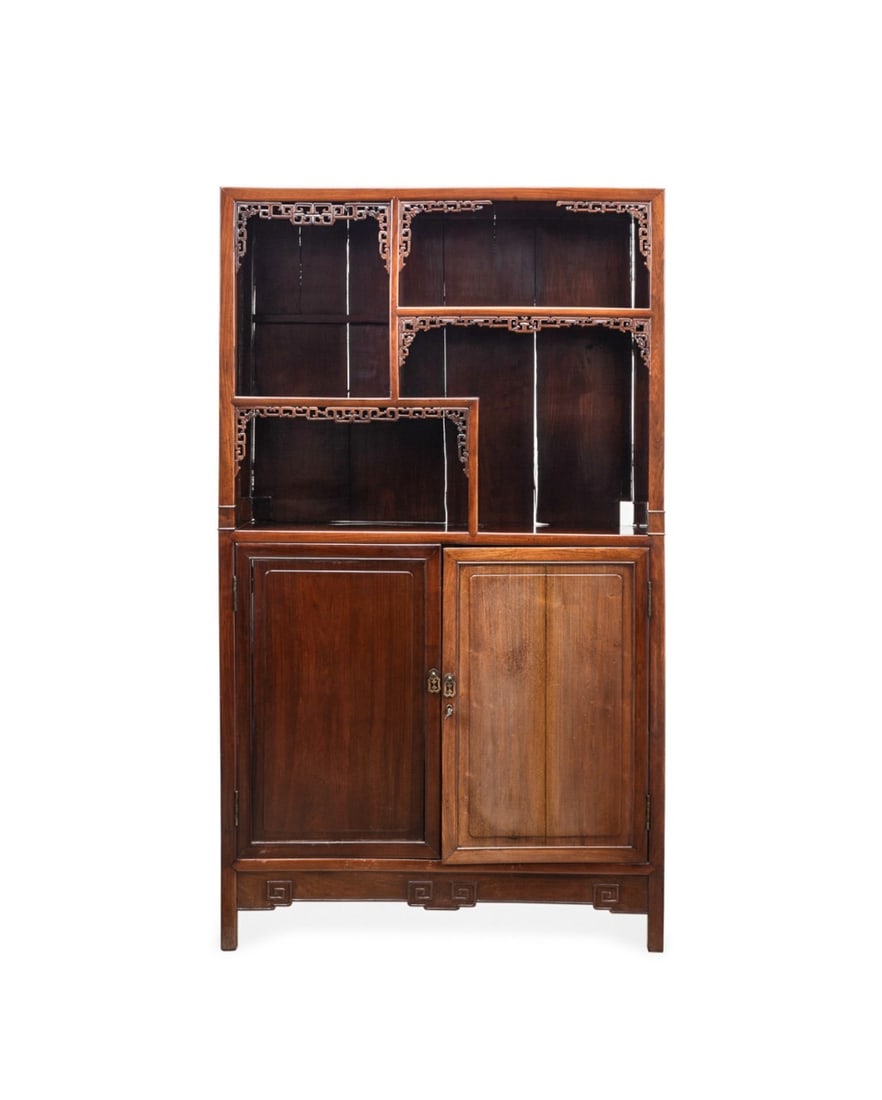 CHINESE HARDWOOD SCHOLAR'S DISPLAY CABINET (1 of 5)