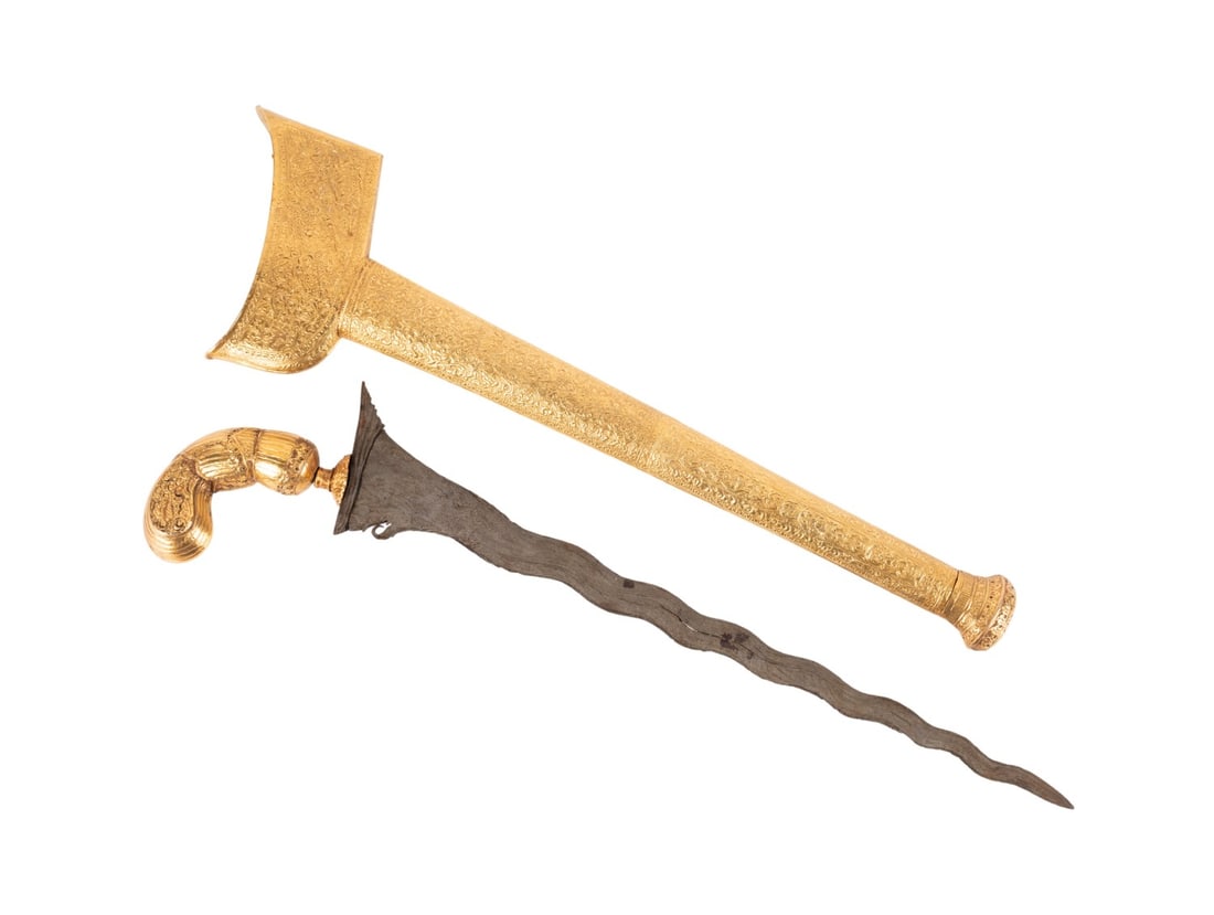 INDONESIAN GOLD CLAD KRIS, ARABESQUE DESIGN (1 of 8)