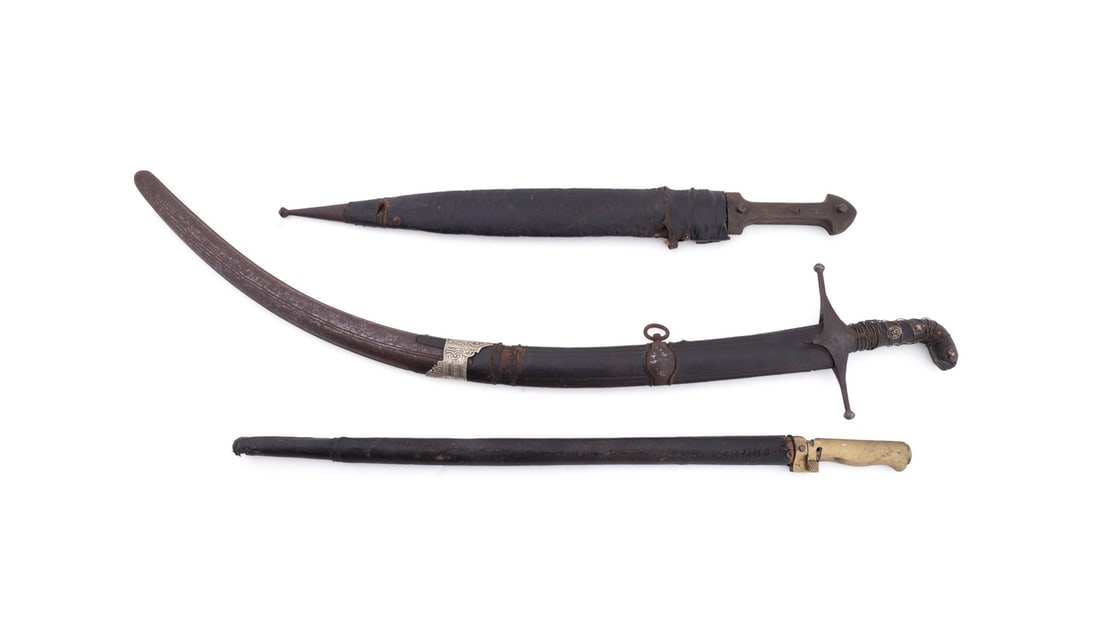 THREE ANTIQUE EDGED WEAPONS (1 of 11)