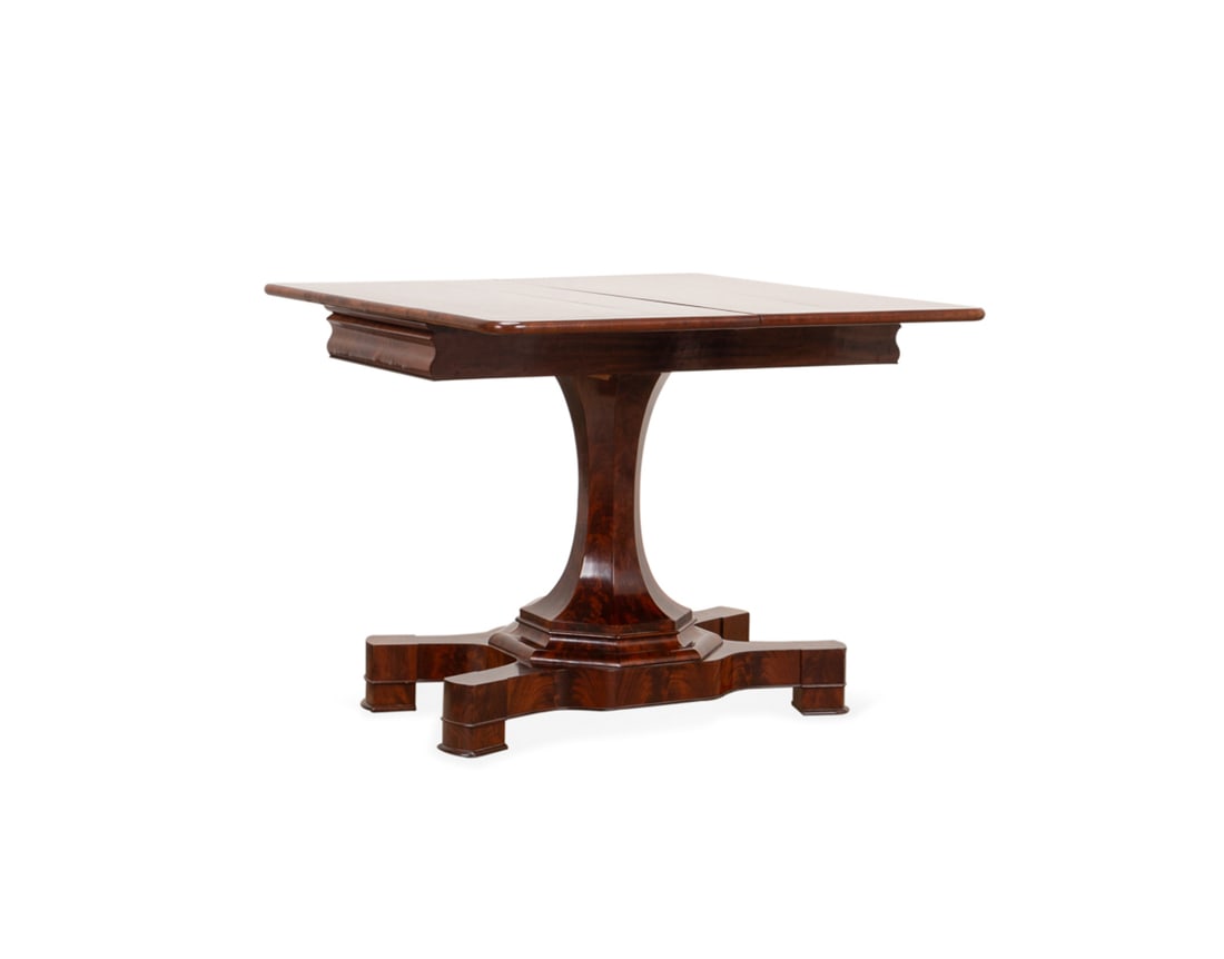 19TH C. MAHOGANY GAME TABLE, DUNCAN PHYFE SCH. (1 of 10)