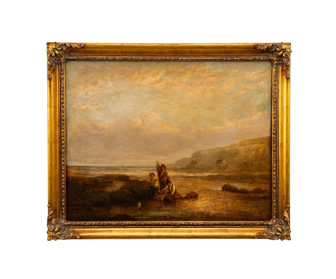 WILLIAM COLLINS, CHILDREN FISHING ON COAST, 19TH C (1 of 5)