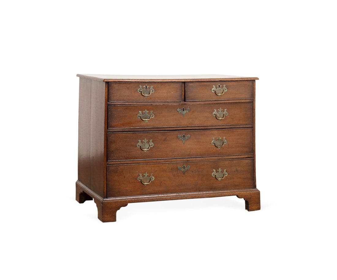 19TH C. GEORGE III MAHOGANY CHEST OF DRAWERS (1 of 6)