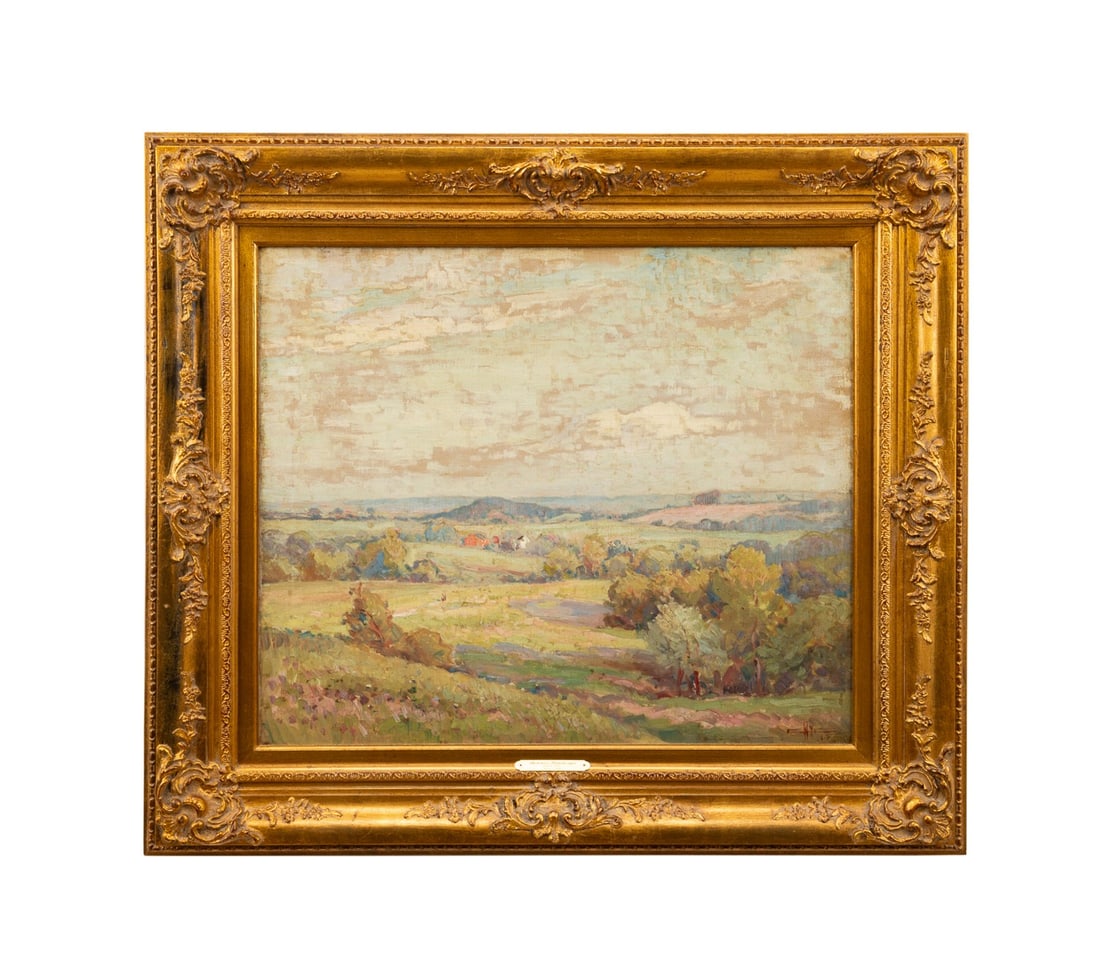 EDGAR HEWITT NYE 'SUMMER LANDSCAPE' 1917 OIL (1 of 7)