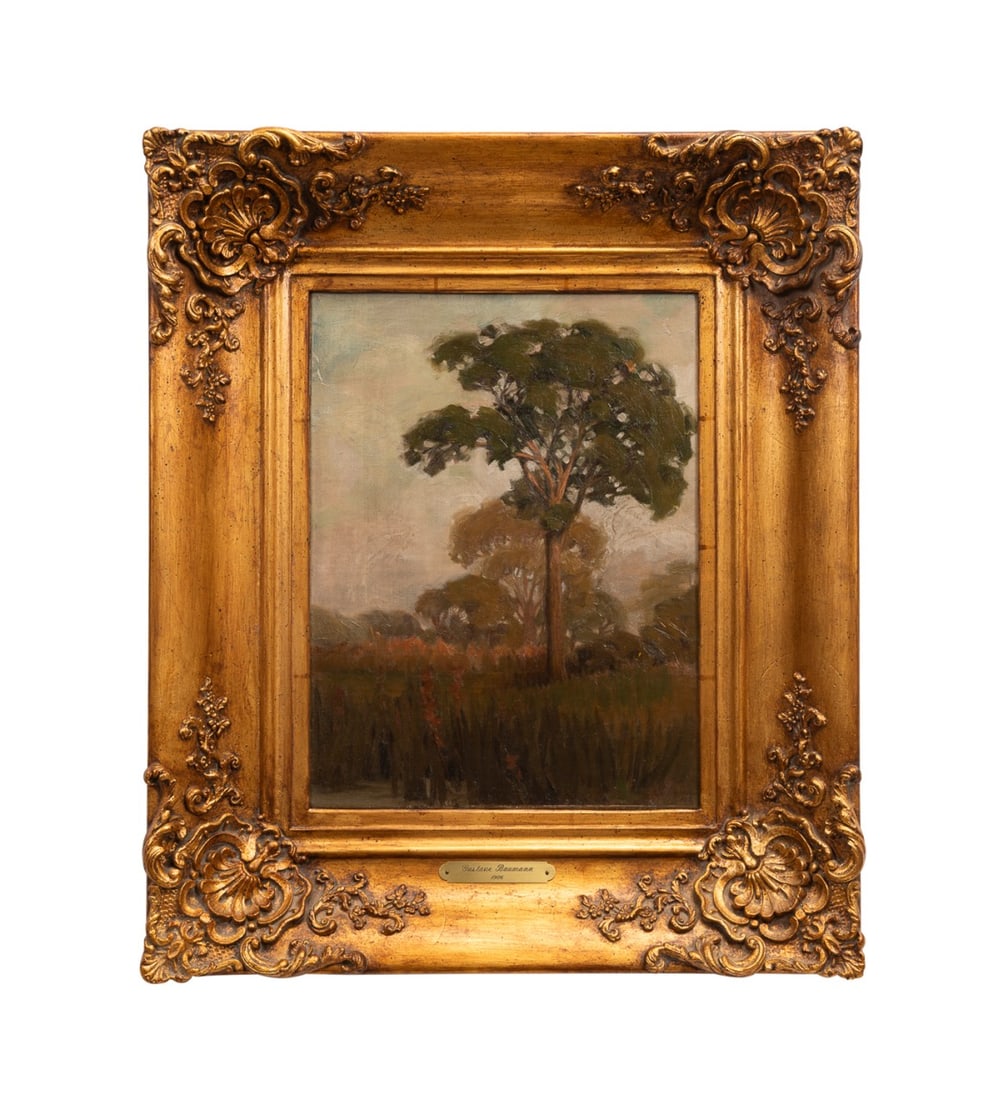 AMERICAN SCHOOL, OIL LANDSCAPE WITH TREES, 1906 (1 of 6)