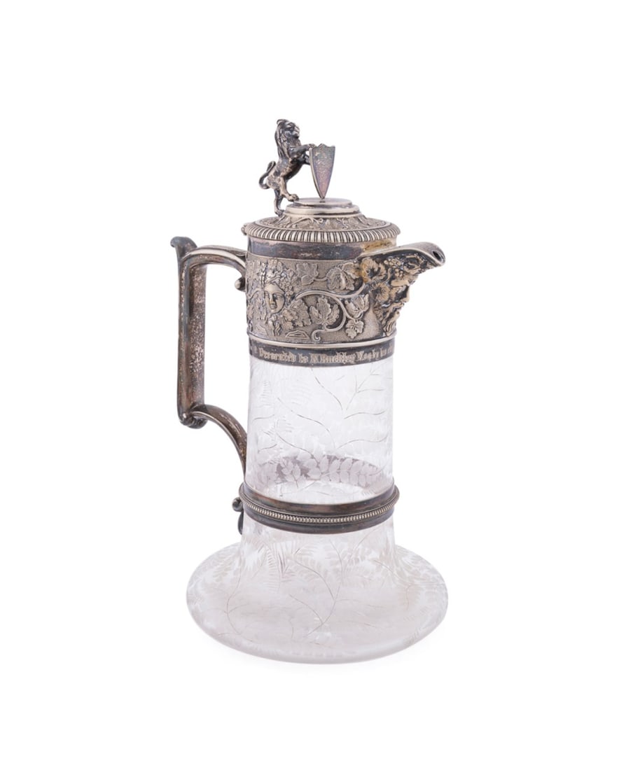 VICTORIAN ELKINGTON PLATED CLARET JUG, C. 1857 (1 of 8)